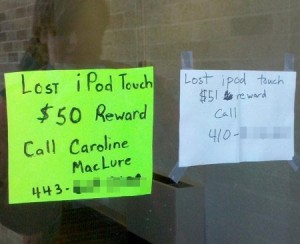 Lost iPod Touch Reward